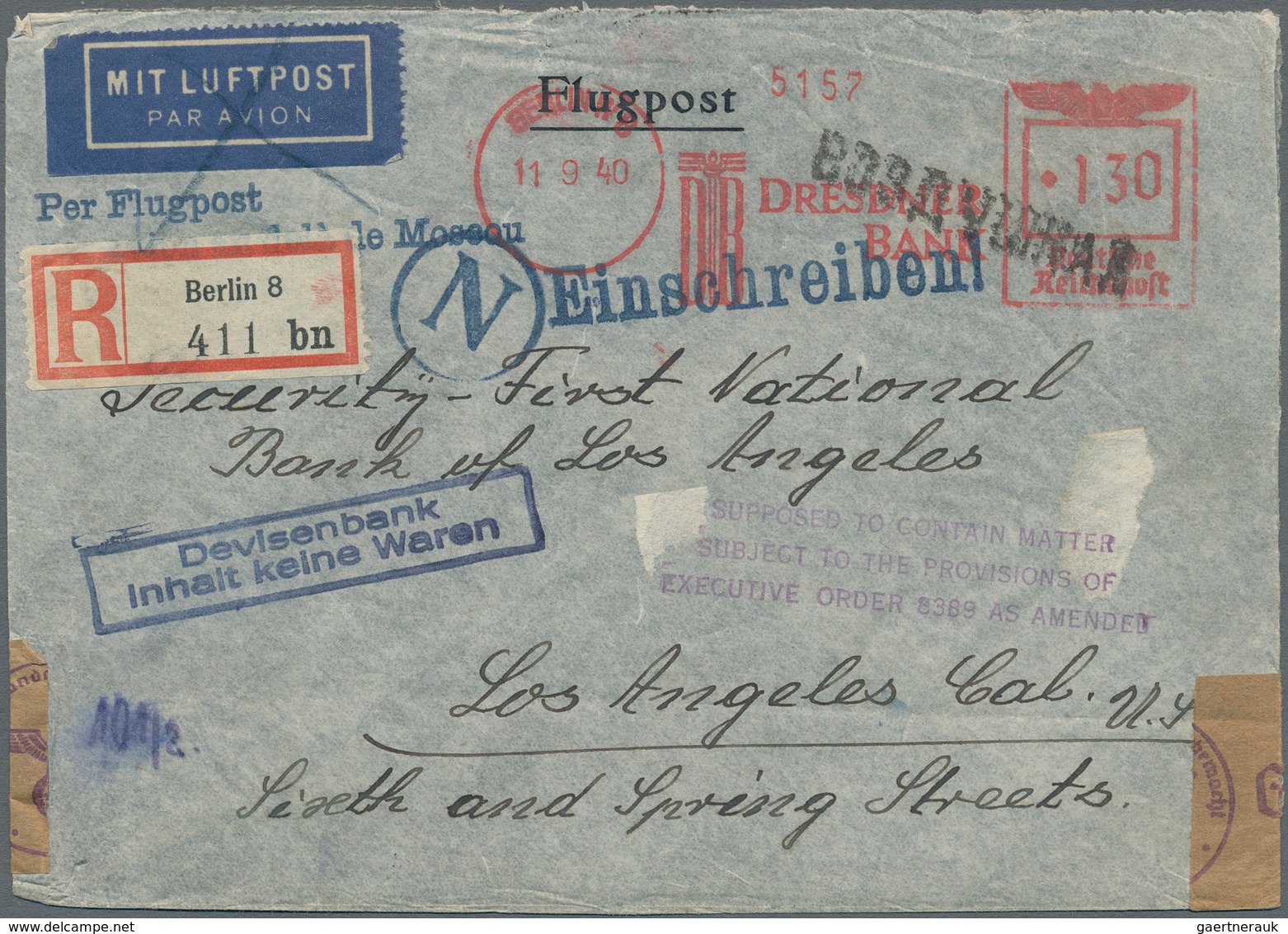 Flugpost Deutschland: 1932/1941, FREISTEMPLER, Interessante Partie Mit 12 Flugpost-Belegen Mit Freis - Luft- Und Zeppelinpost