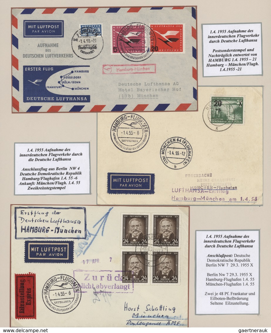 Flugpost Deutschland: 1955/2010, LUFTHANSA, Umfassende Ausstellungssammlung Von Ca. 540 Briefen Und - Correo Aéreo & Zeppelin