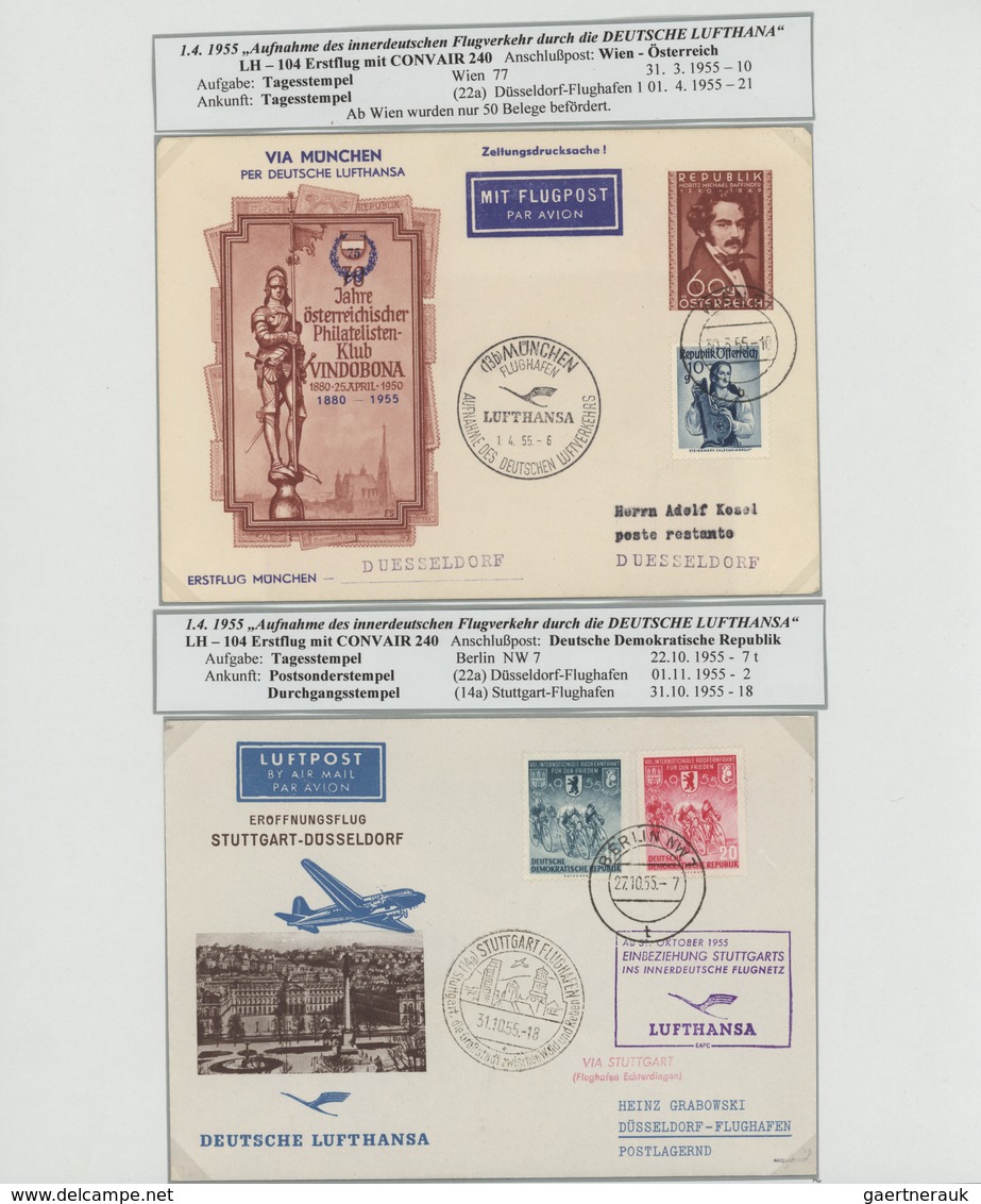 Flugpost Deutschland: 1955/2010, LUFTHANSA, Umfassende Ausstellungssammlung Von Ca. 540 Briefen Und - Luft- Und Zeppelinpost