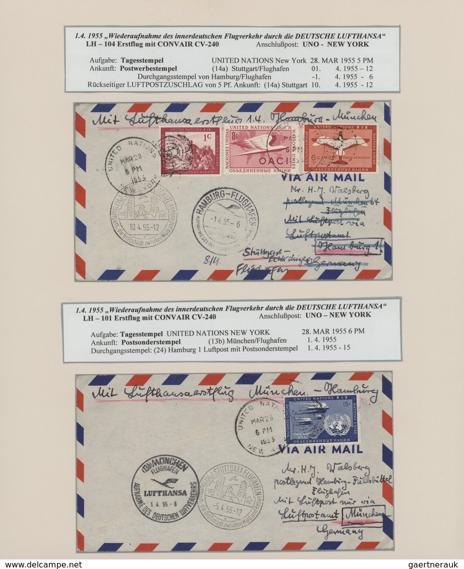 Flugpost Deutschland: 1955/2010, LUFTHANSA, Umfassende Ausstellungssammlung Von Ca. 540 Briefen Und - Poste Aérienne & Zeppelin