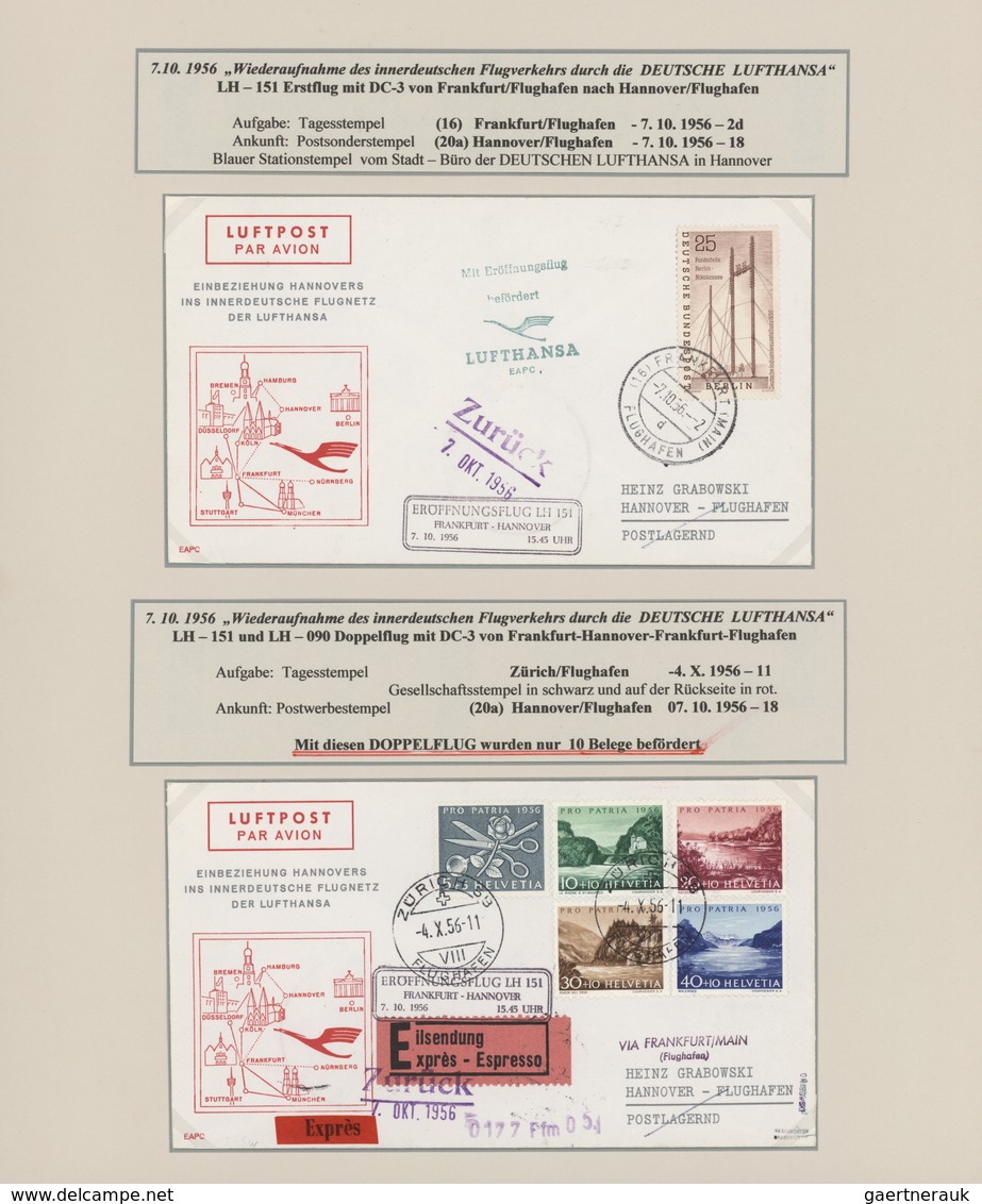 Flugpost Deutschland: 1955/2010, LUFTHANSA, umfassende Ausstellungssammlung von ca. 540 Briefen und