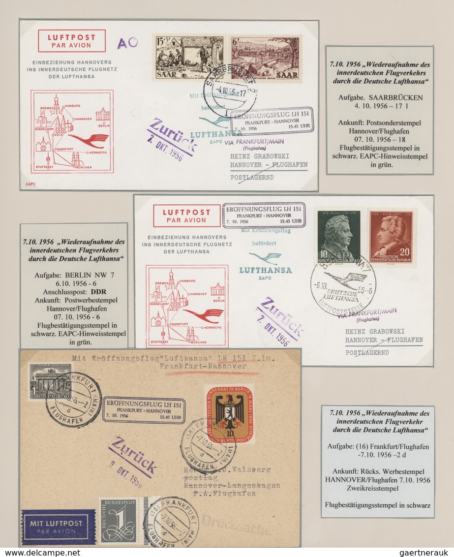 Flugpost Deutschland: 1955/2010, LUFTHANSA, umfassende Ausstellungssammlung von ca. 540 Briefen und