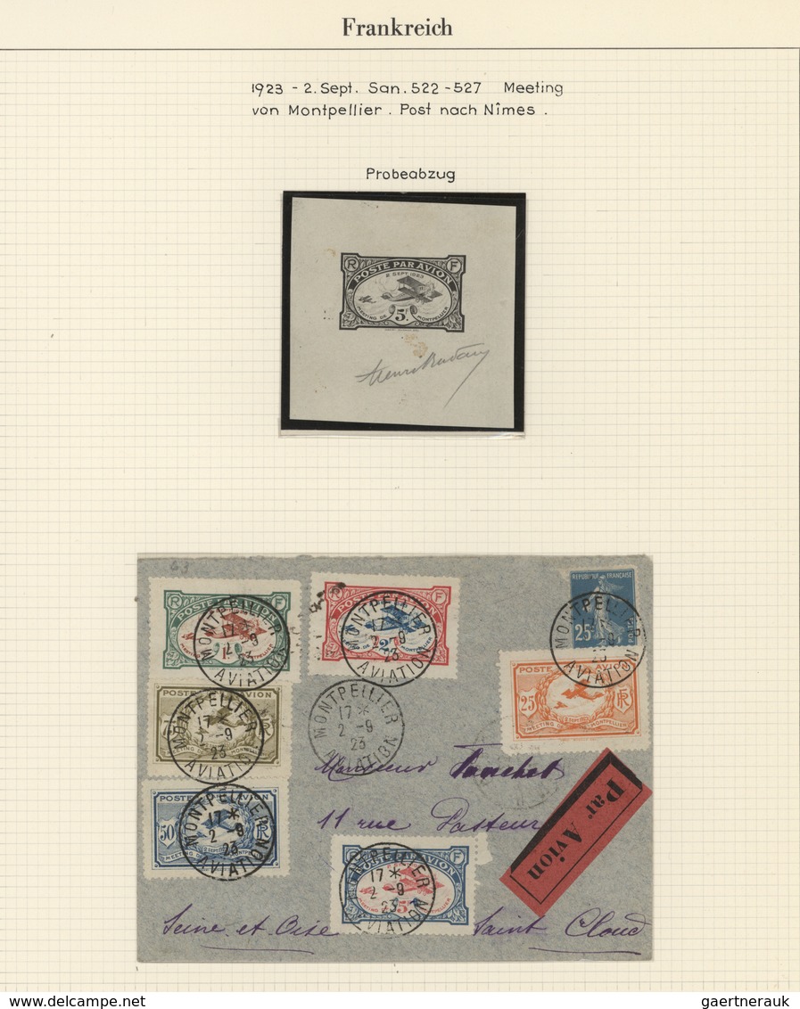 Flugpost Europa: 1912/1924, FLUGPOST FRANKREICH, Tolle Spezialsammlung Auf Blättern Im Klemmbinder, - Sonstige - Europa