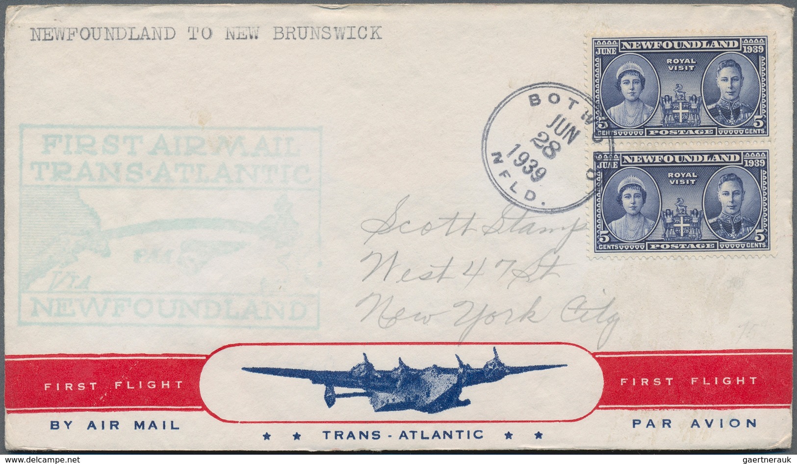 Flugpost Europa: 1939 (May to August), air mail Transatlantic Clipper and Imperial Airways, 61 cover