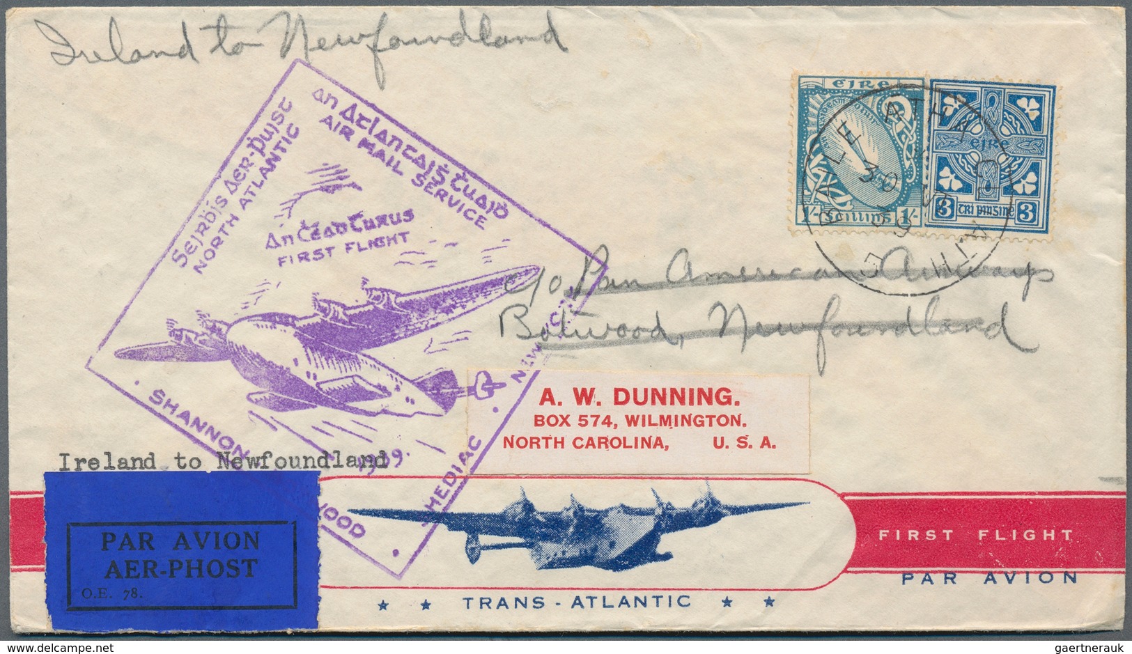 Flugpost Europa: 1939 (May to August), air mail Transatlantic Clipper and Imperial Airways, 61 cover