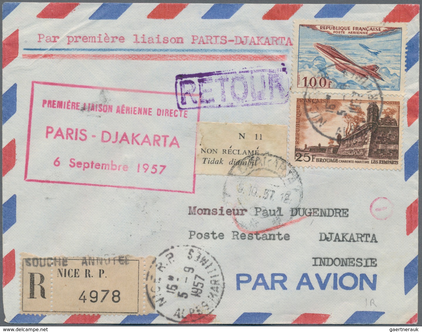 Flugpost Europa: 1950/1959, FRANCE FIRST AND SPECIAL FLIGHTS, Lot Of 63 Airmail Covers/cards Bearing - Otros - Europa