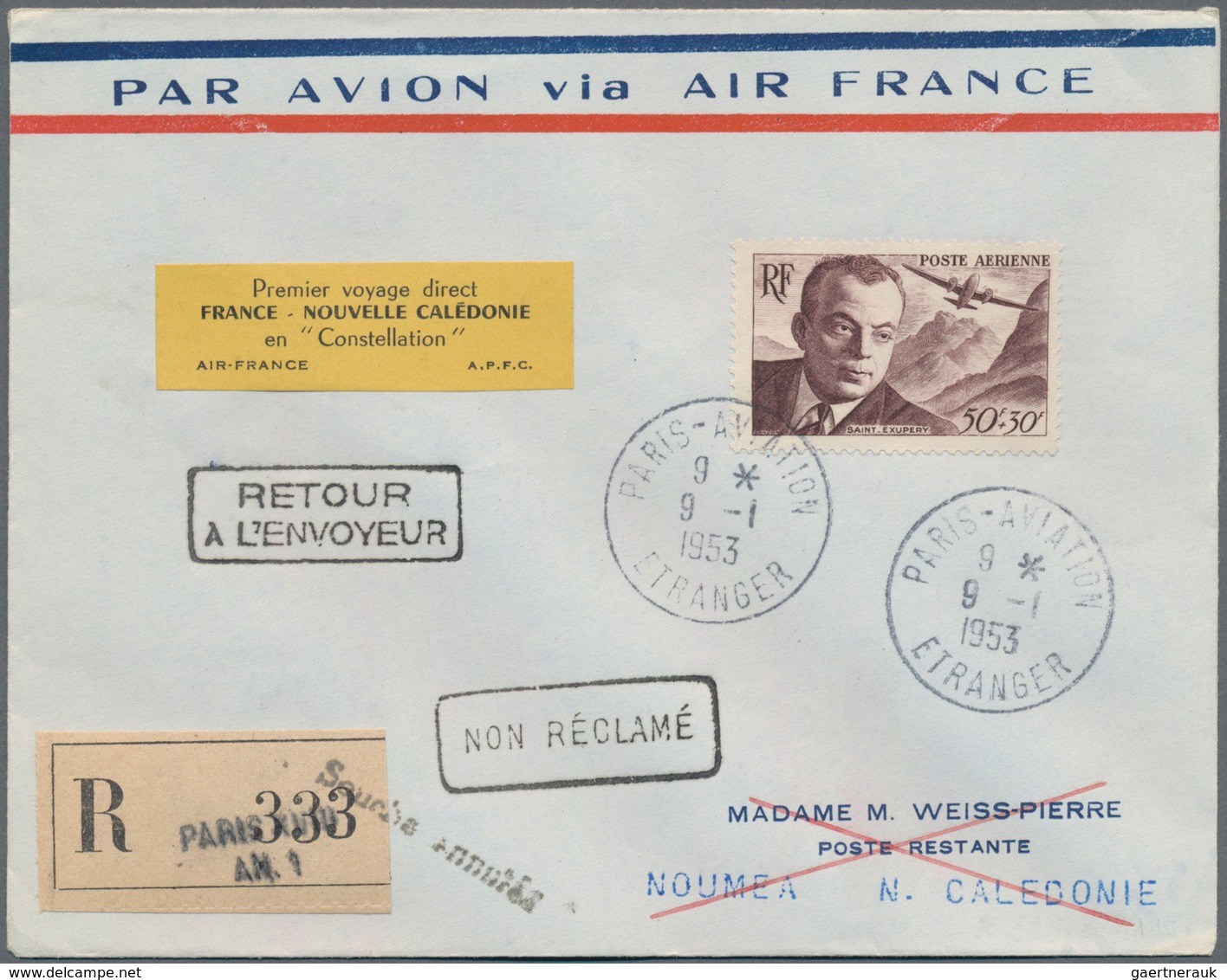 Flugpost Europa: 1950/1959, FRANCE FIRST AND SPECIAL FLIGHTS, Lot Of 63 Airmail Covers/cards Bearing - Andere-Europa