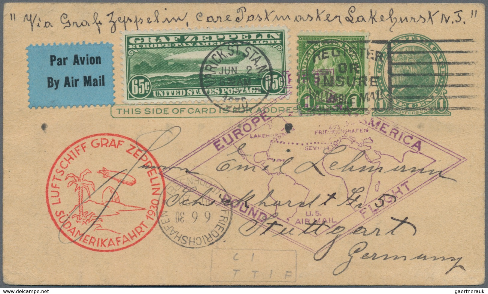 Flugpost Alle Welt: 1924/1938, Interesting Lot With 20 Airmail- And Zeppelin-covers, Comprising Euro - Autres & Non Classés