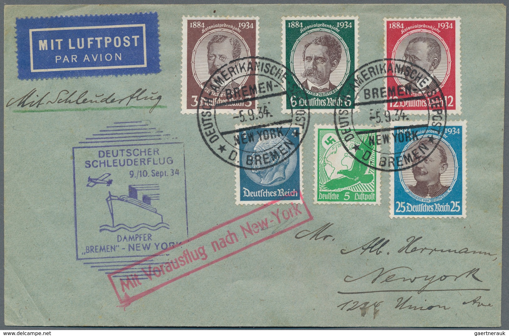 Katapult- / Schleuderflugpost: 1929/1934, Collection With 21 Covers And Cards (11 From Germany, 10 F - Luchtpost & Zeppelin