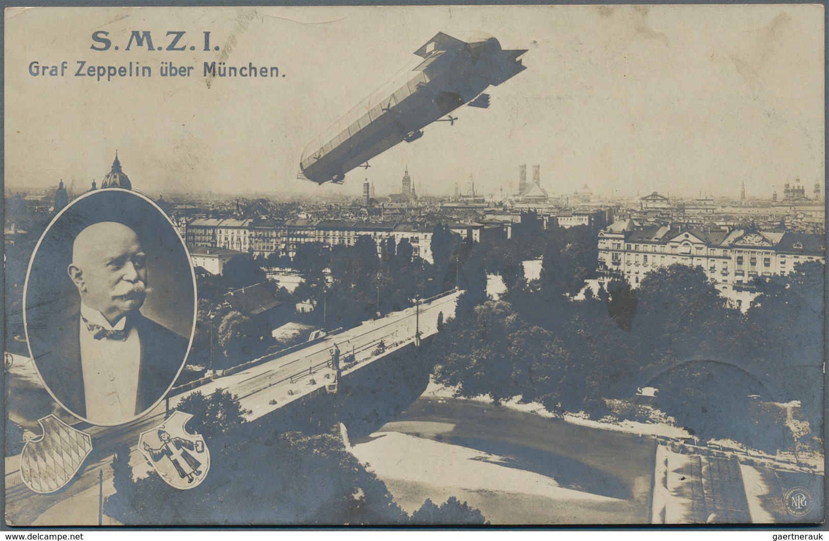 Zeppelinpost Deutschland: Ca 185 Zeppelin postcards and a few photos, with a large number of pieces