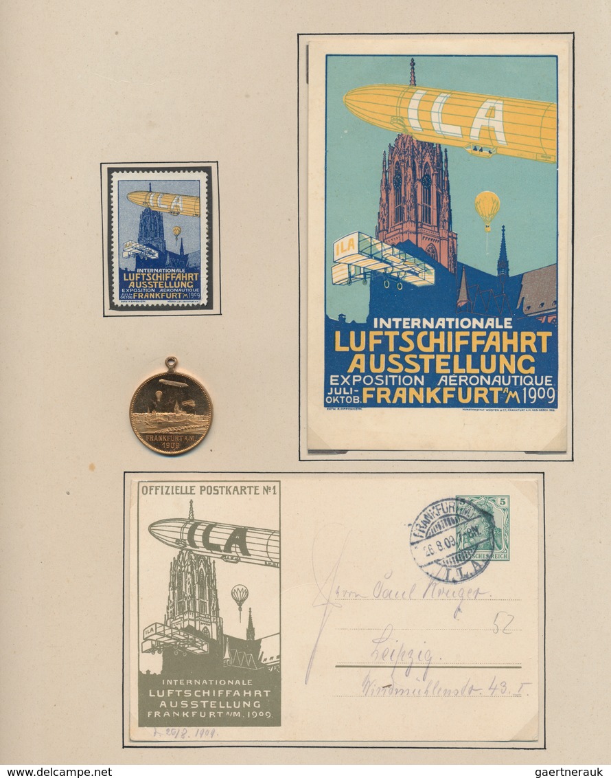 Zeppelinpost Deutschland: 1909, ILA FRANKFURT, "GRAF FERD. V. ZEPPELIN - GEB. 1838" Medaille (28,7 M - Poste Aérienne & Zeppelin