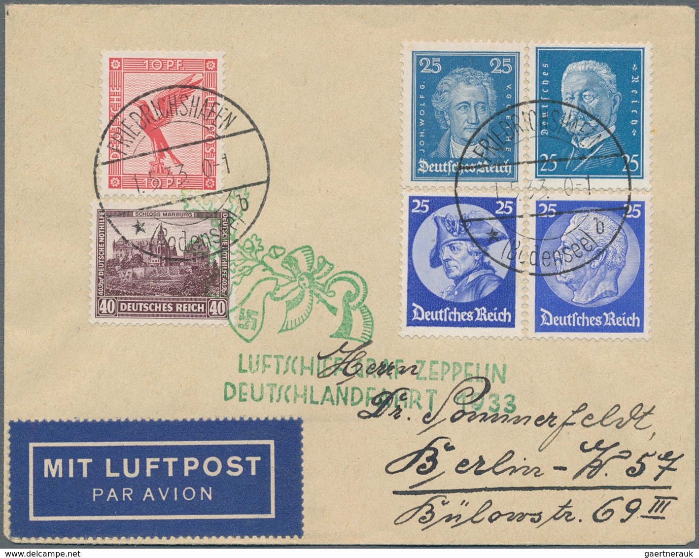 Zeppelinpost Deutschland: 1924/1938, Attraktive Partie Mit 18 Zeppelinbelegen Ab Amerikafahrt Z.R.3 - Poste Aérienne & Zeppelin