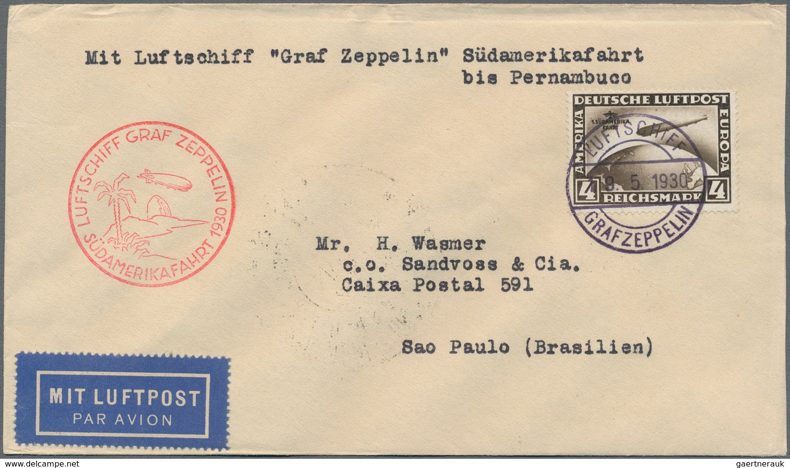 Zeppelinpost Deutschland: 1924/1938, Attraktive Partie Mit 18 Zeppelinbelegen Ab Amerikafahrt Z.R.3 - Luchtpost & Zeppelin