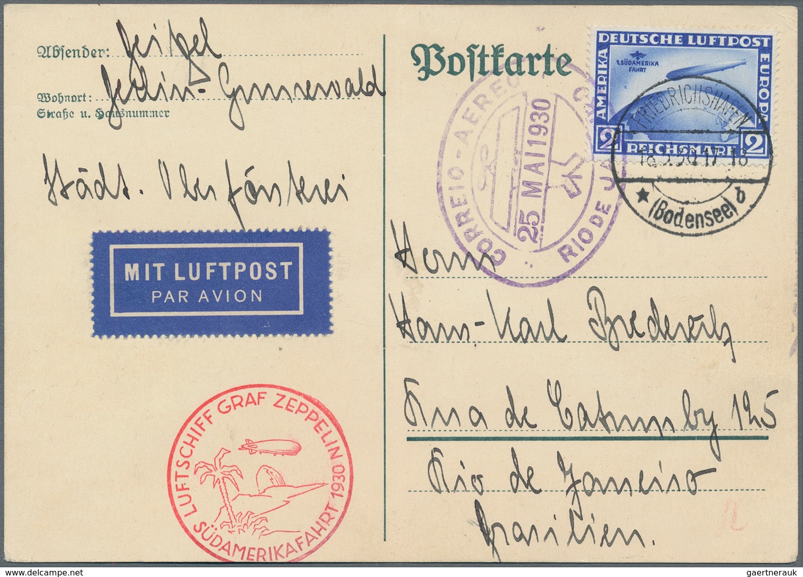 Zeppelinpost Deutschland: 1929/1939, Gehaltvolle Partie Mit 11 Belegen, Dabei MiNr.438 Je Als EF Auf - Airmail & Zeppelin