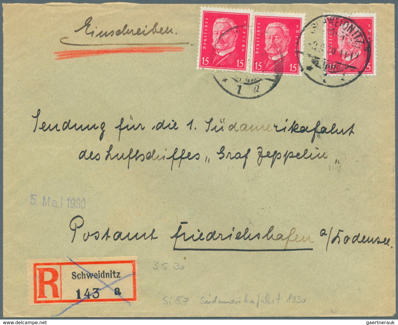 Zeppelinpost Deutschland: 1929/33, 125 Briefe Adressiert Nach Friedrichshafen An Das Dortige Postamt - Correo Aéreo & Zeppelin