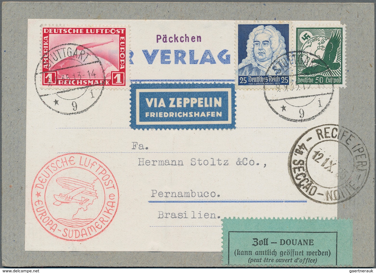 Zeppelinpost Deutschland: 1934/1936, Zeppelin Bedarfspost U. Geschäftspost, Interessante Partie Mit - Poste Aérienne & Zeppelin