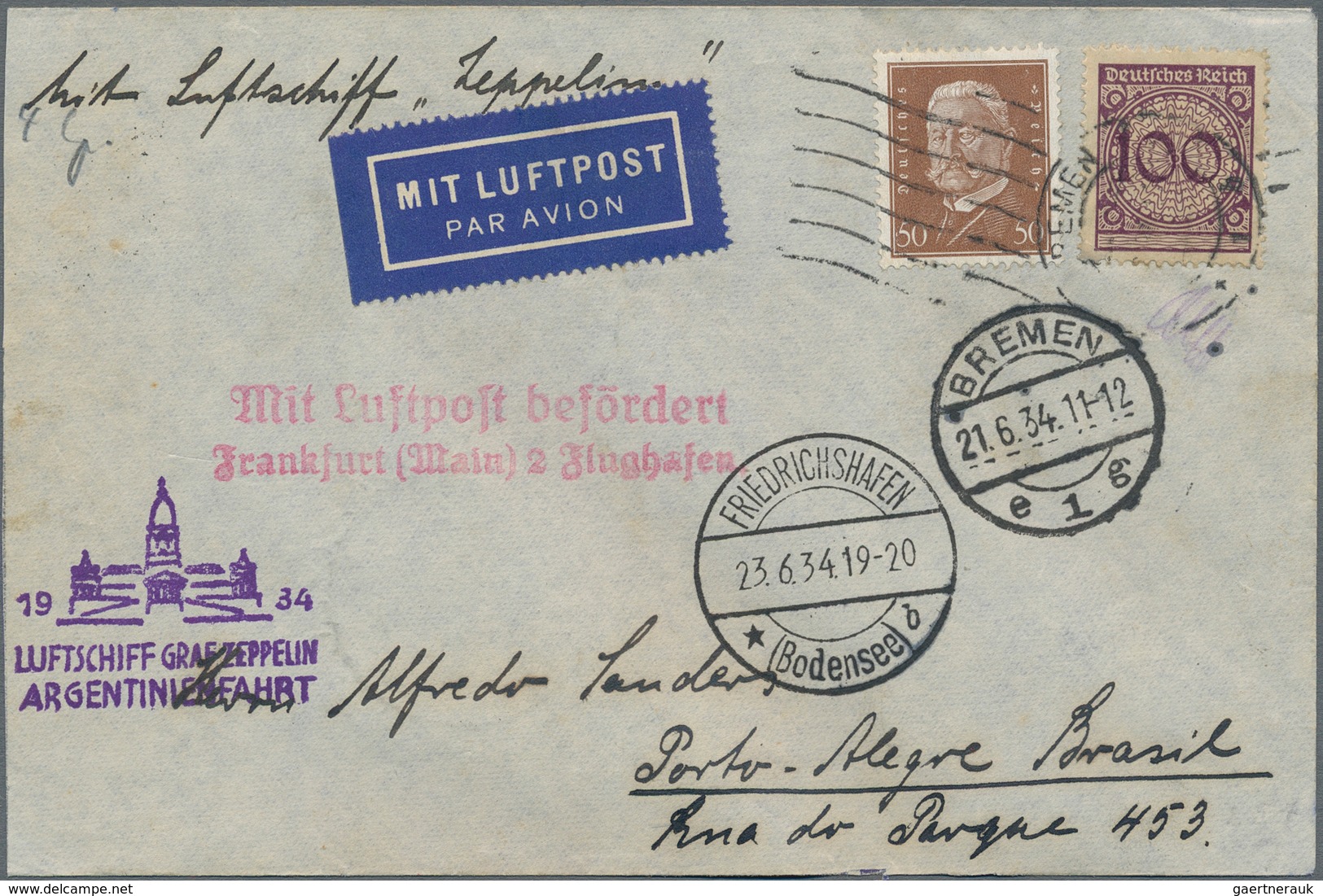 Zeppelinpost Deutschland: 1934/1936, Zeppelin Bedarfspost U. Geschäftspost, Interessante Partie Mit - Poste Aérienne & Zeppelin