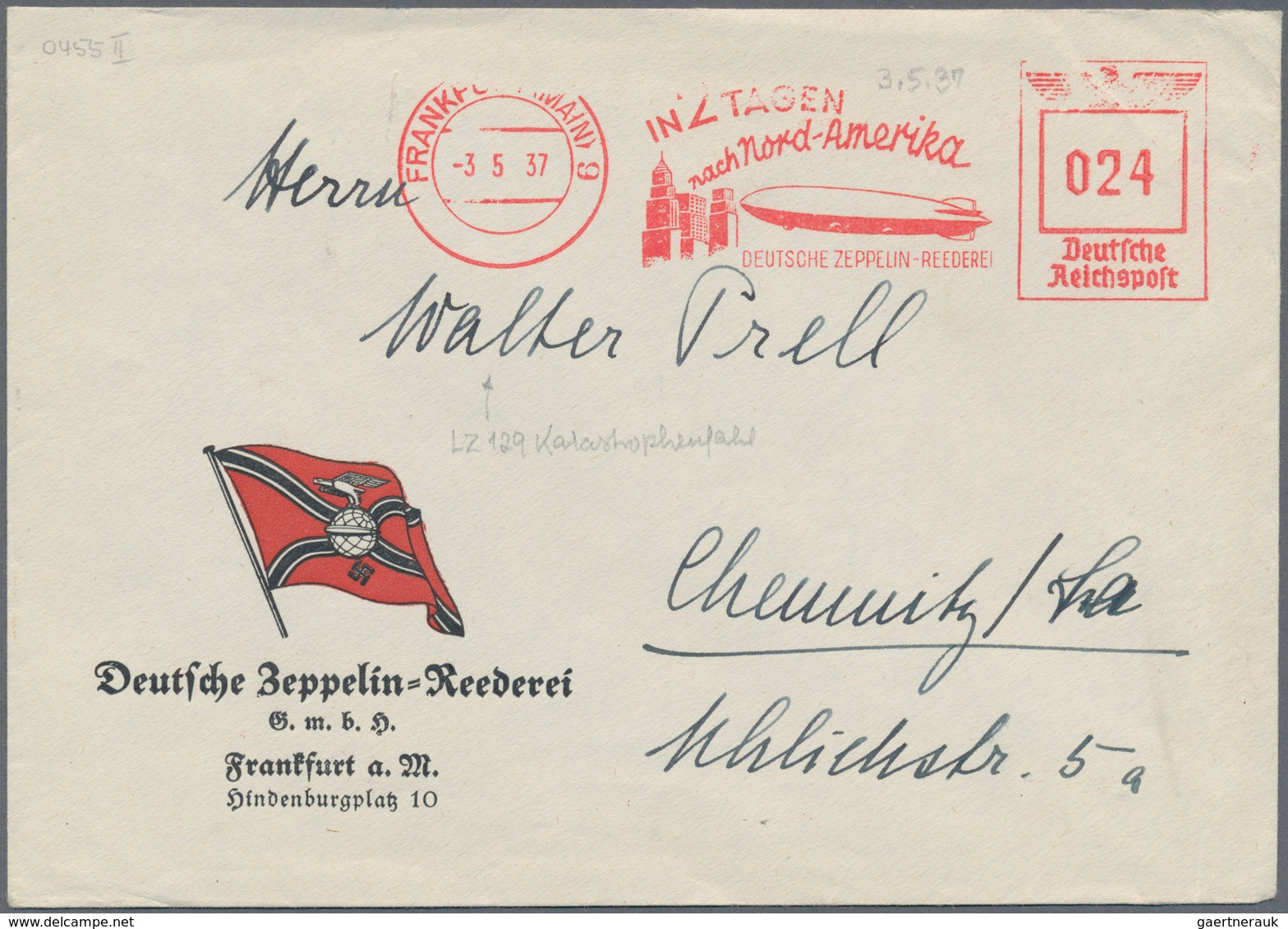 Zeppelinpost Deutschland: 1937/1939, DEUTSCHE ZEPPELIN REEDEREI, 11 Different Envelopes With Adverti - Correo Aéreo & Zeppelin