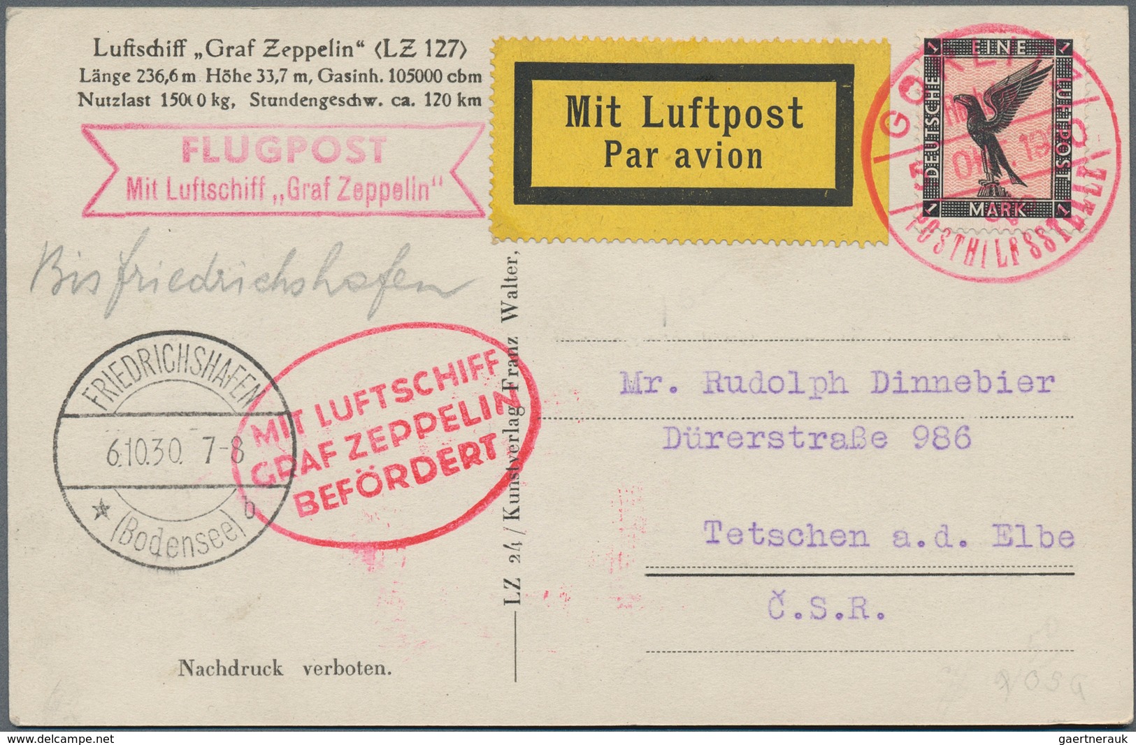 Zeppelinpost Deutschland: Collection of 71 Zeppelin cards and covers, ca 60 flown + several Hindenbu