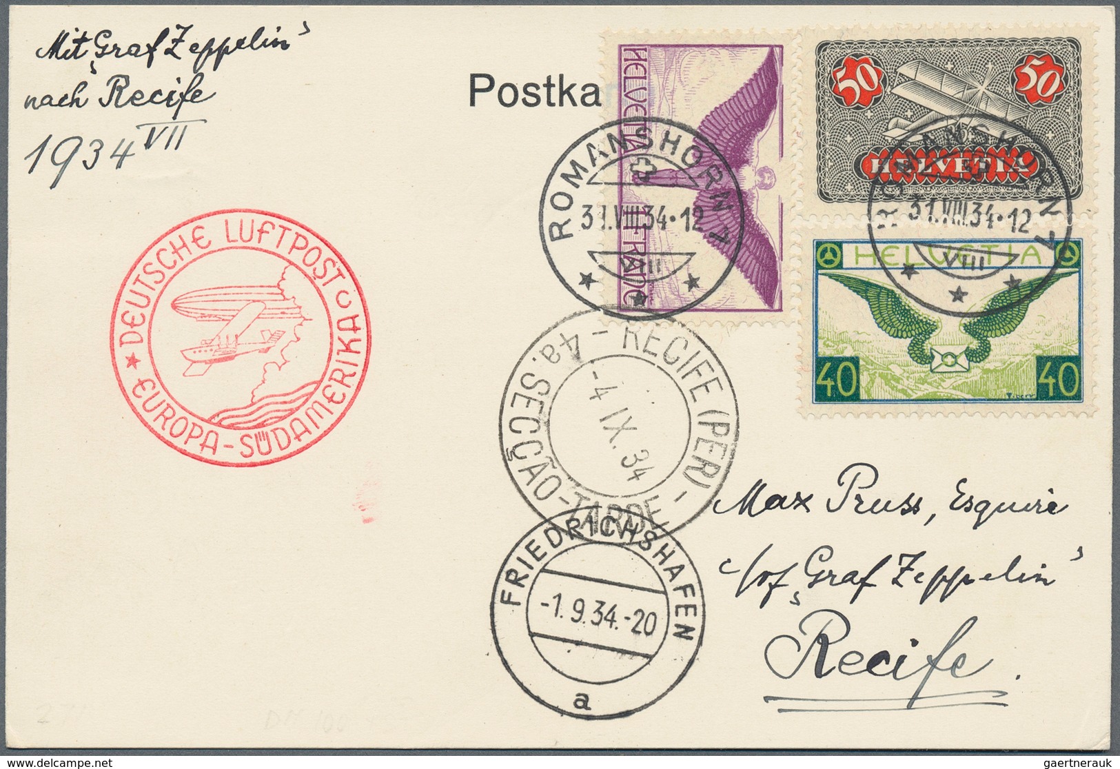 Zeppelinpost Europa: Collection Of Over 110 Zeppelin Items, Mostly Flown Covers With A Large Number - Otros - Europa