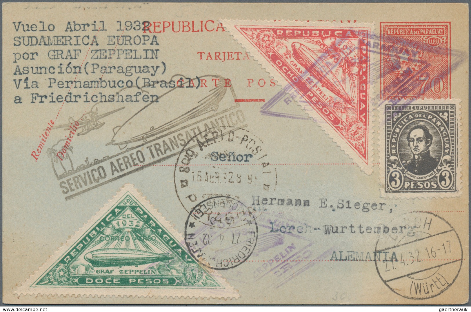 Zeppelinpost Europa: 1910's-1930's: Group Of 46 Covers And Postcards Flown By ZEPPELIN Or Special Ai - Europe (Other)