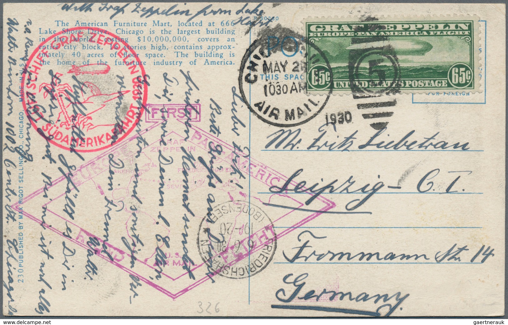 Zeppelinpost Europa: 1910's-1930's: Group Of 46 Covers And Postcards Flown By ZEPPELIN Or Special Ai - Otros - Europa