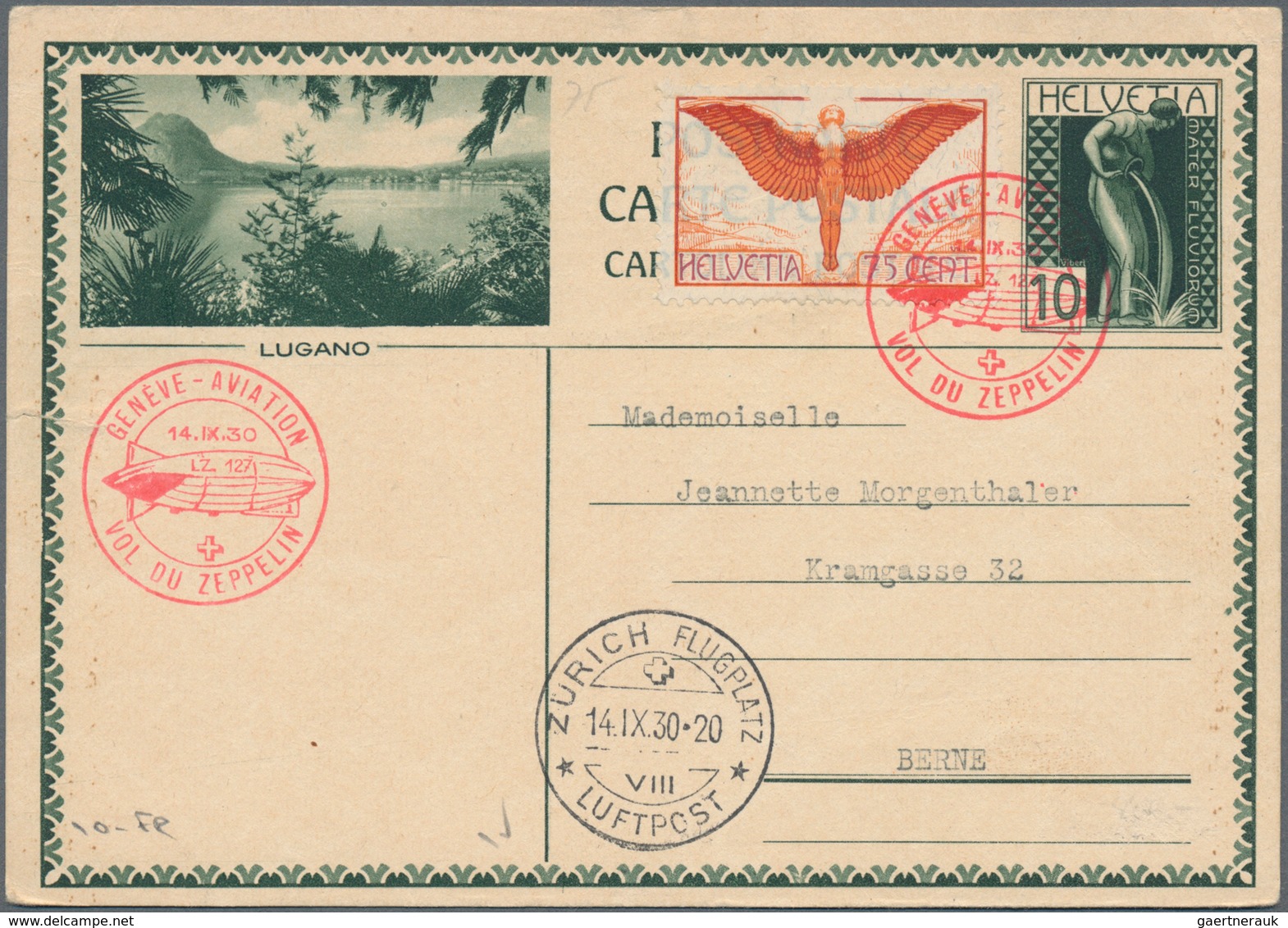 Zeppelinpost Europa: 1910's-1930's: Group of 46 covers and postcards flown by ZEPPELIN or special ai