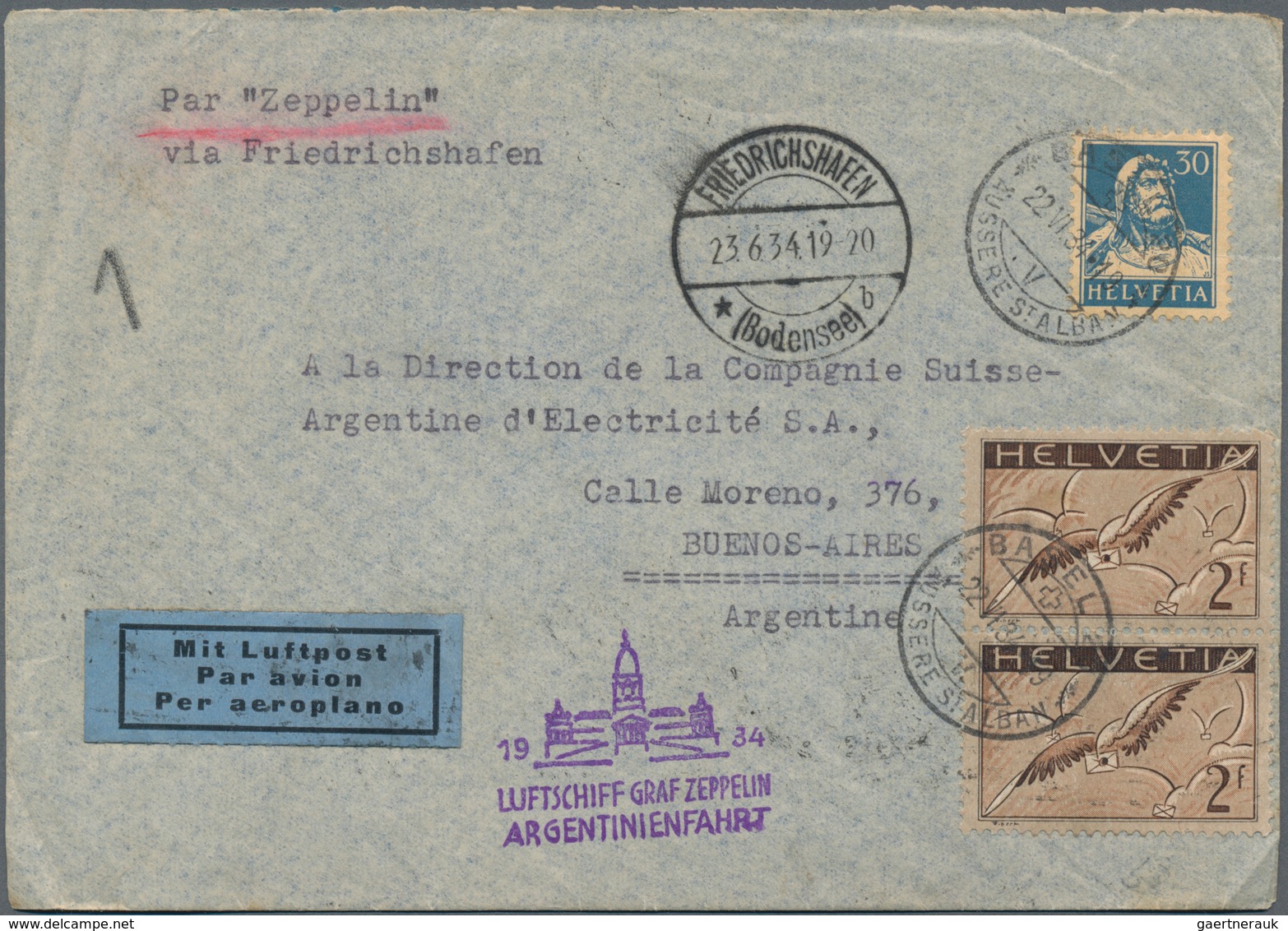 Zeppelinpost Europa: 1910's-1930's: Group of 46 covers and postcards flown by ZEPPELIN or special ai