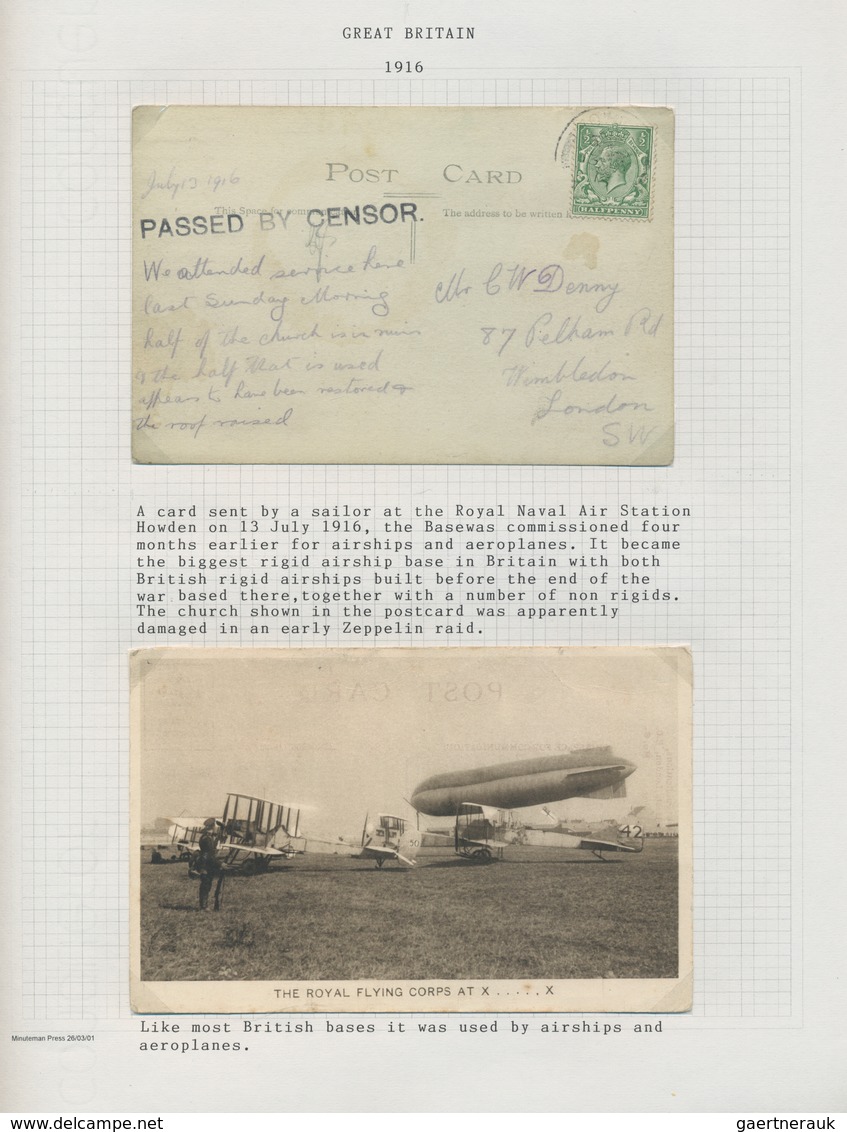 Zeppelinpost Europa: 1914/1918, WWI AIR SHIPS, Collection Of Apprx. 39 Covers/cards On Written Up Al - Autres - Europe