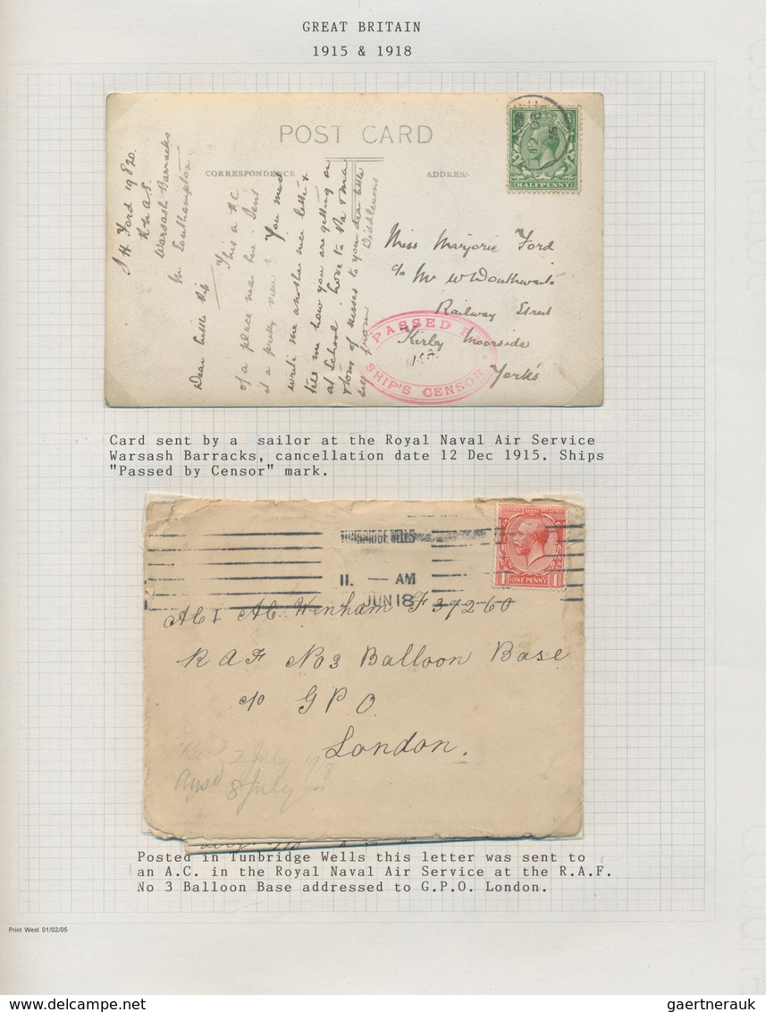 Zeppelinpost Europa: 1914/1918, WWI AIR SHIPS, Collection Of Apprx. 39 Covers/cards On Written Up Al - Altri - Europa