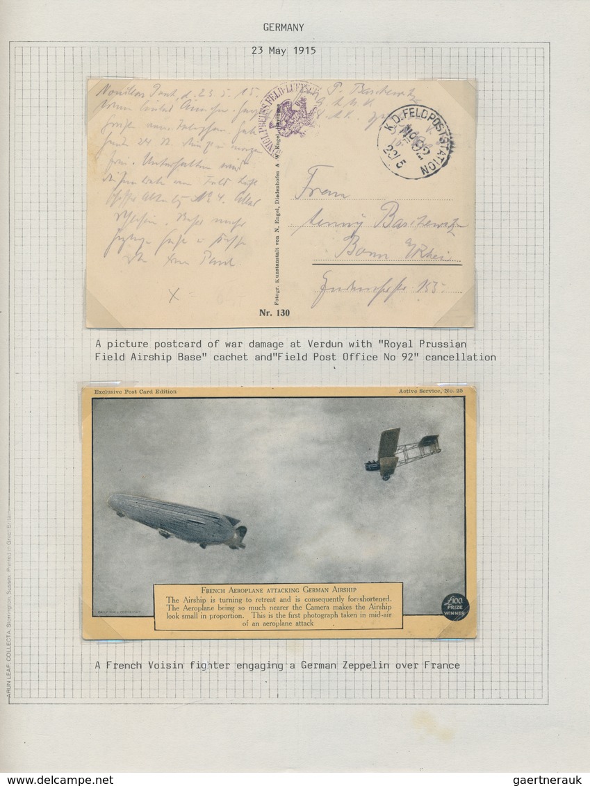 Zeppelinpost Europa: 1914/1918, WWI AIR SHIPS, Collection Of Apprx. 39 Covers/cards On Written Up Al - Autres - Europe