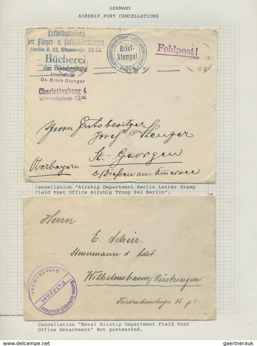 Zeppelinpost Europa: 1914/1918, WWI AIR SHIPS, collection of apprx. 39 covers/cards on written up al