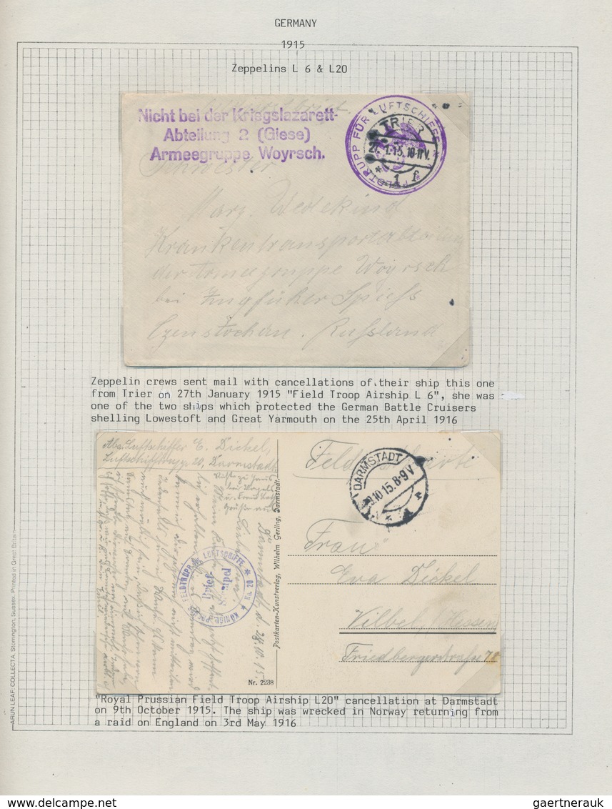 Zeppelinpost Europa: 1914/1918, WWI AIR SHIPS, collection of apprx. 39 covers/cards on written up al