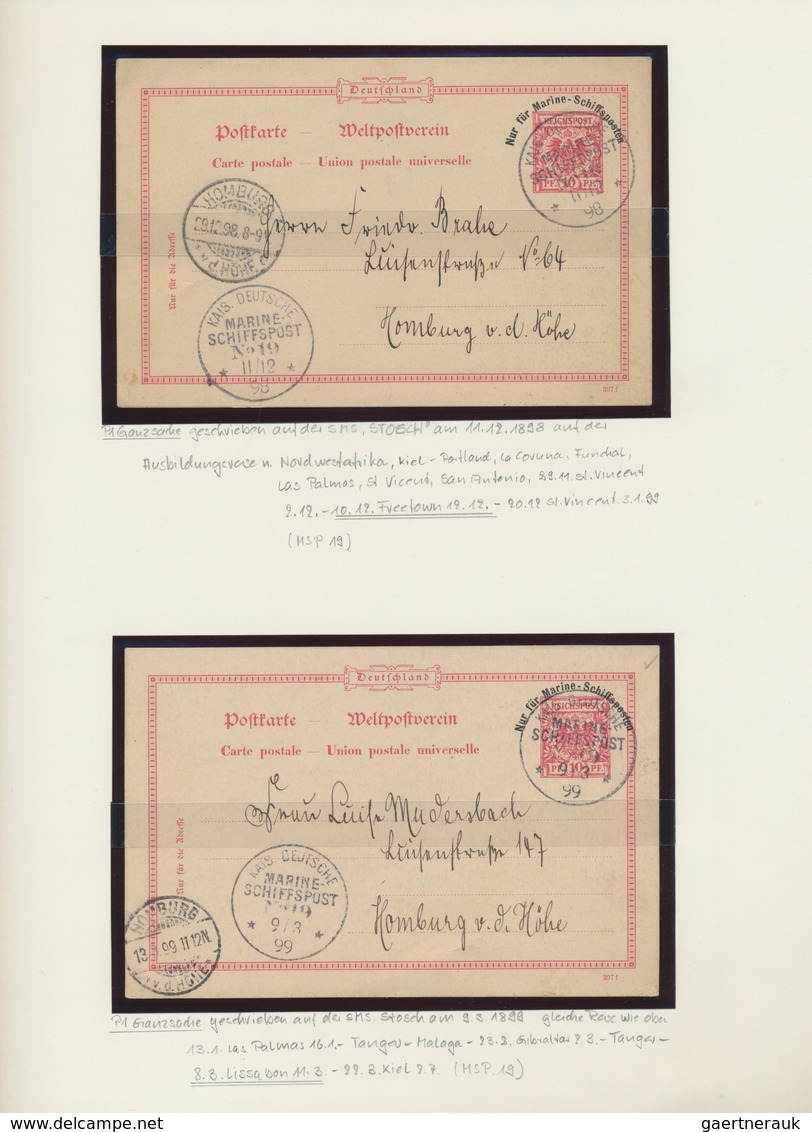 Deutsche Schiffspost - Marine: 1890/1938 (ca.), Collection Of Apprx. 70 Covers/cards On Written Up A - Andere & Zonder Classificatie