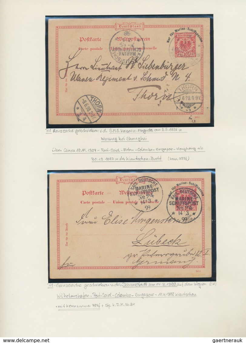 Deutsche Schiffspost - Marine: 1890/1938 (ca.), Collection Of Apprx. 70 Covers/cards On Written Up A - Autres & Non Classés