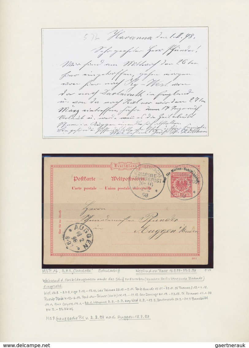 Deutsche Schiffspost - Marine: 1890/1938 (ca.), Collection Of Apprx. 70 Covers/cards On Written Up A - Autres & Non Classés