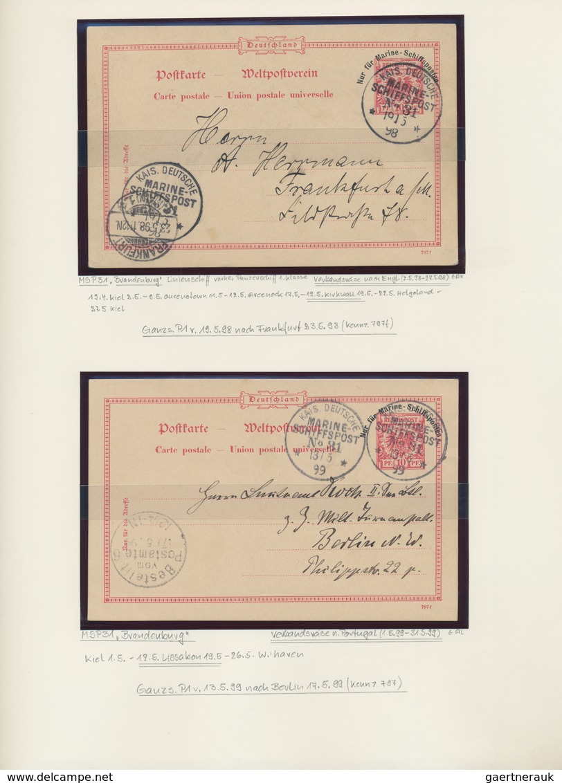 Deutsche Schiffspost - Marine: 1890/1938 (ca.), collection of apprx. 70 covers/cards on written up a