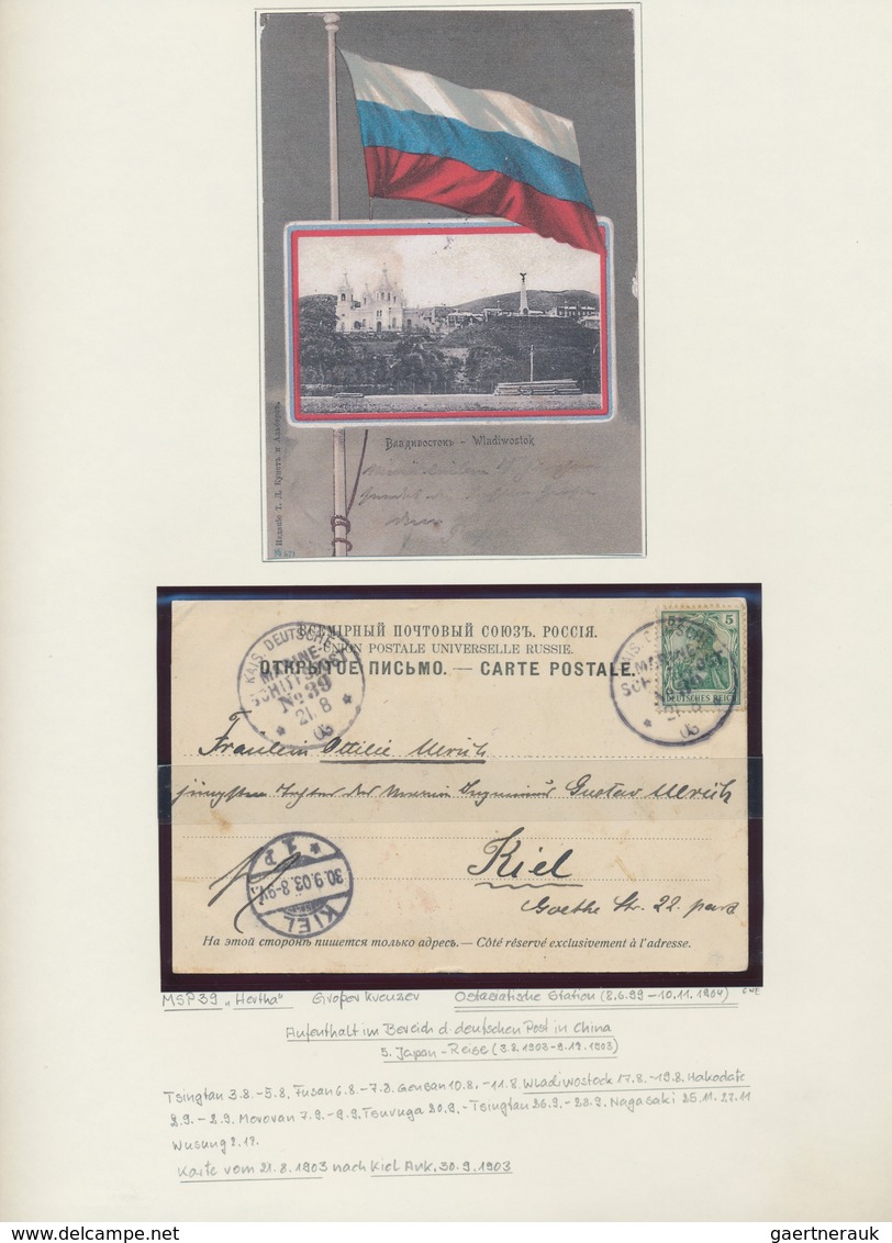 Deutsche Schiffspost - Marine: 1890/1938 (ca.), collection of apprx. 70 covers/cards on written up a