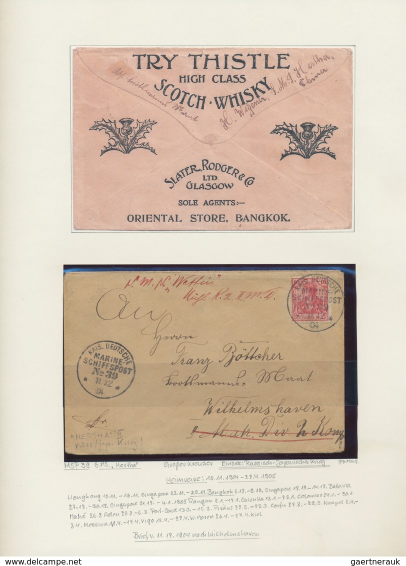 Deutsche Schiffspost - Marine: 1890/1938 (ca.), collection of apprx. 70 covers/cards on written up a