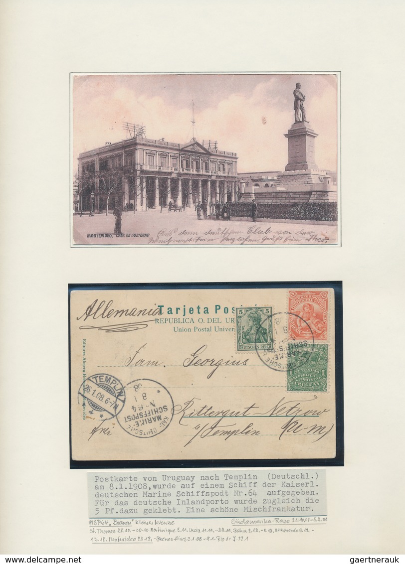 Deutsche Schiffspost - Marine: 1890/1938 (ca.), collection of apprx. 70 covers/cards on written up a