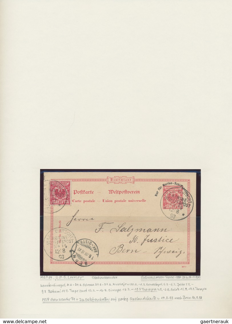 Deutsche Schiffspost - Marine: 1890/1938 (ca.), collection of apprx. 70 covers/cards on written up a