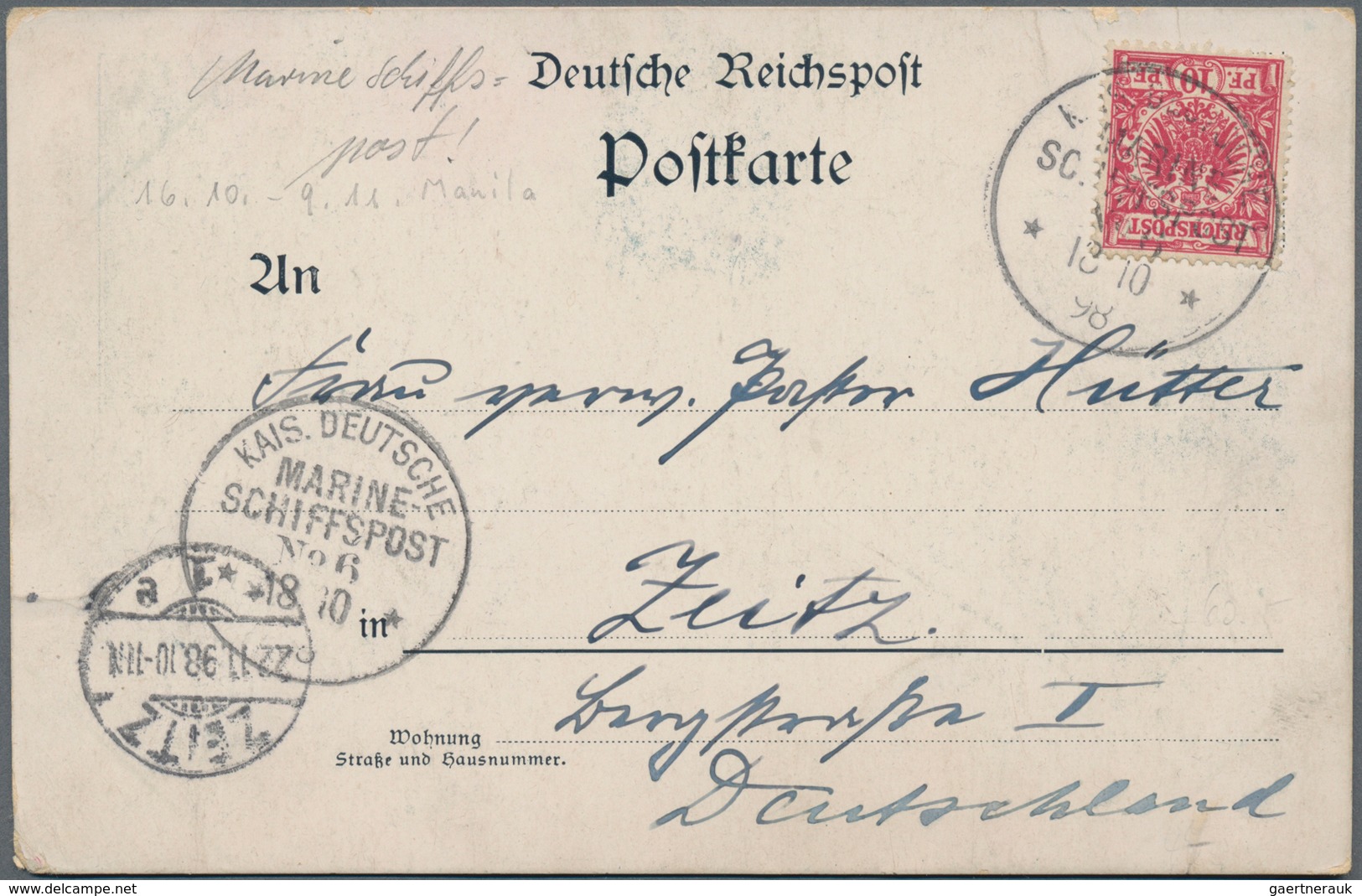 Deutsche Schiffspost - Marine: 1898/1899, Tolle Spezialsammlung Von 16 Belegen Der Dt. Kriegsschiffe - Autres & Non Classés