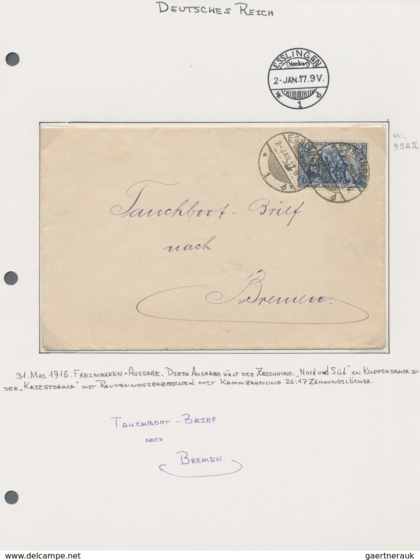 Deutsche Schiffspost - Marine: 1917 (Jan.), Interessante Auf Albumblätter Aufgezogene Dokumentation - Autres & Non Classés
