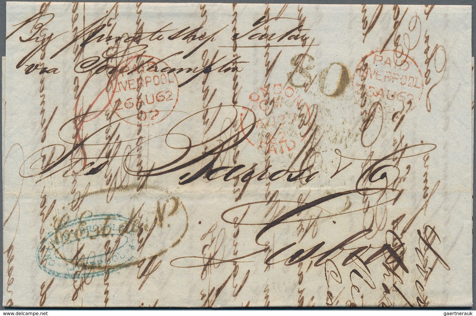 Schiffspost Alle Welt: 1810/1924, Assortment Of 33 Ship Letters/cards (thereof 23 Stampless Lettersh - Autres & Non Classés