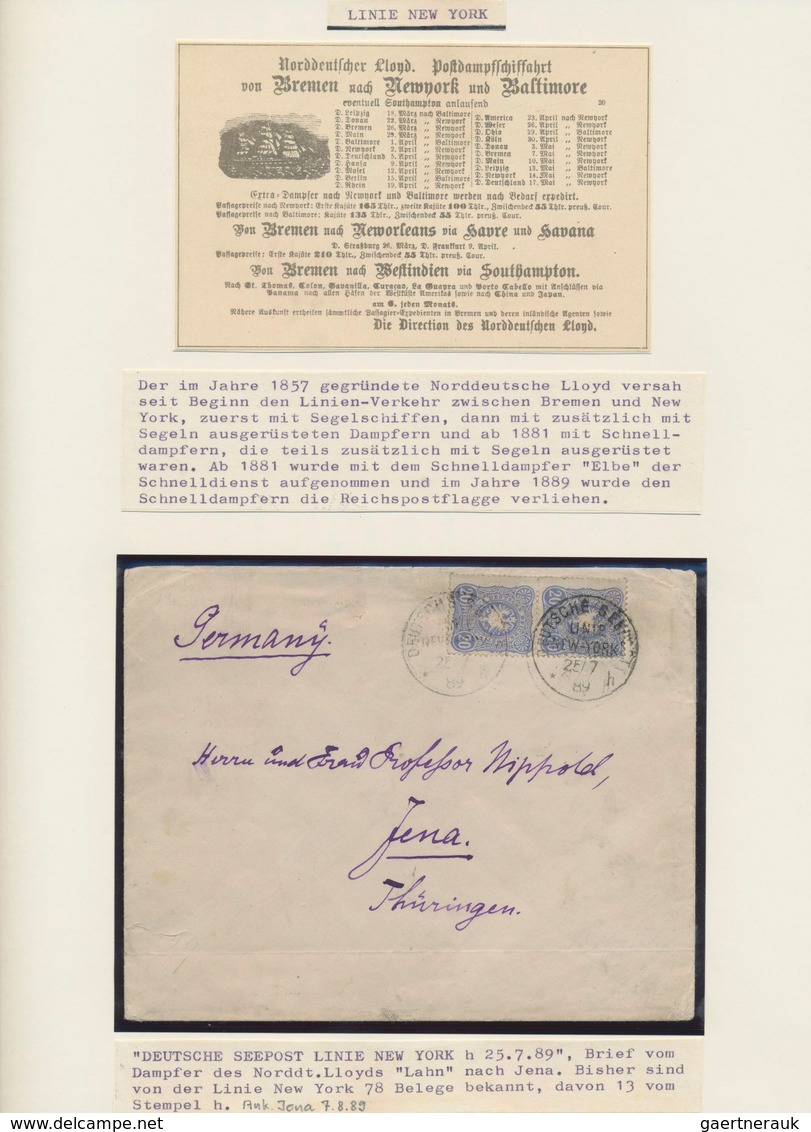 Schiffspost Alle Welt: 1845/1935, Collection Of Apprx. 83 Covers/cards Arranged On Written Up Album - Altri & Non Classificati