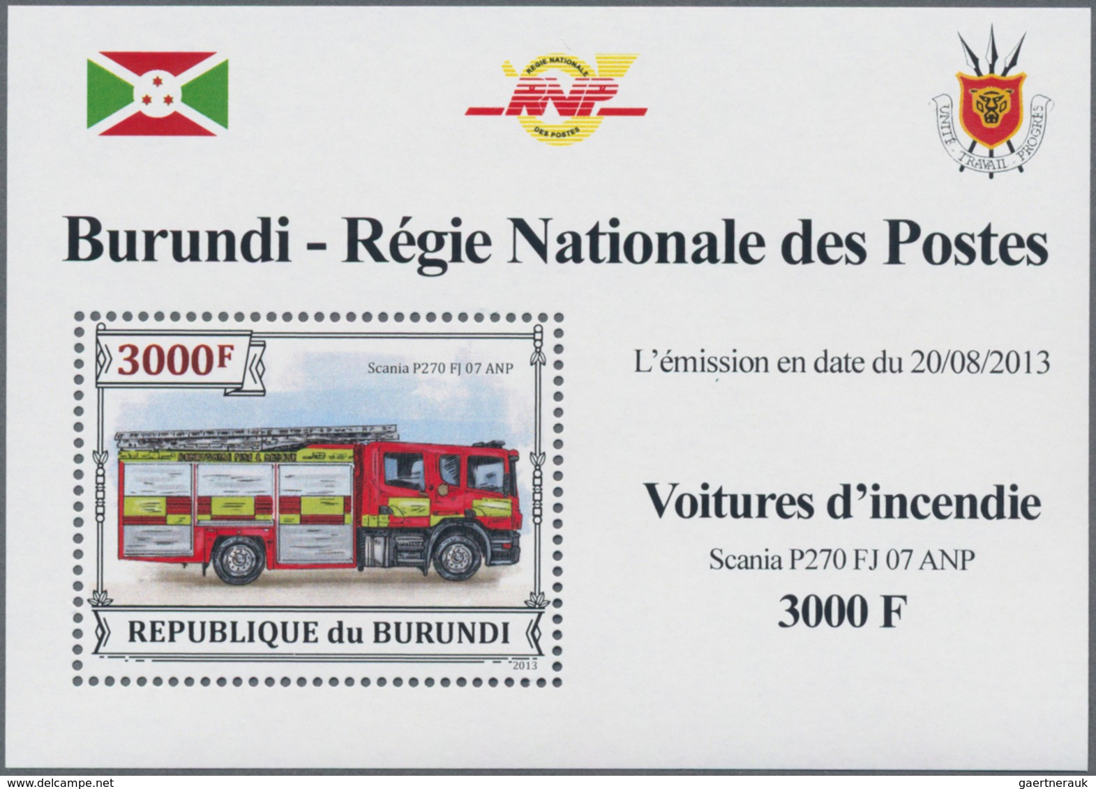 Thematische Philatelie: 2011/2013, Burundi. A big lot of different topics in complete souvenir sheet