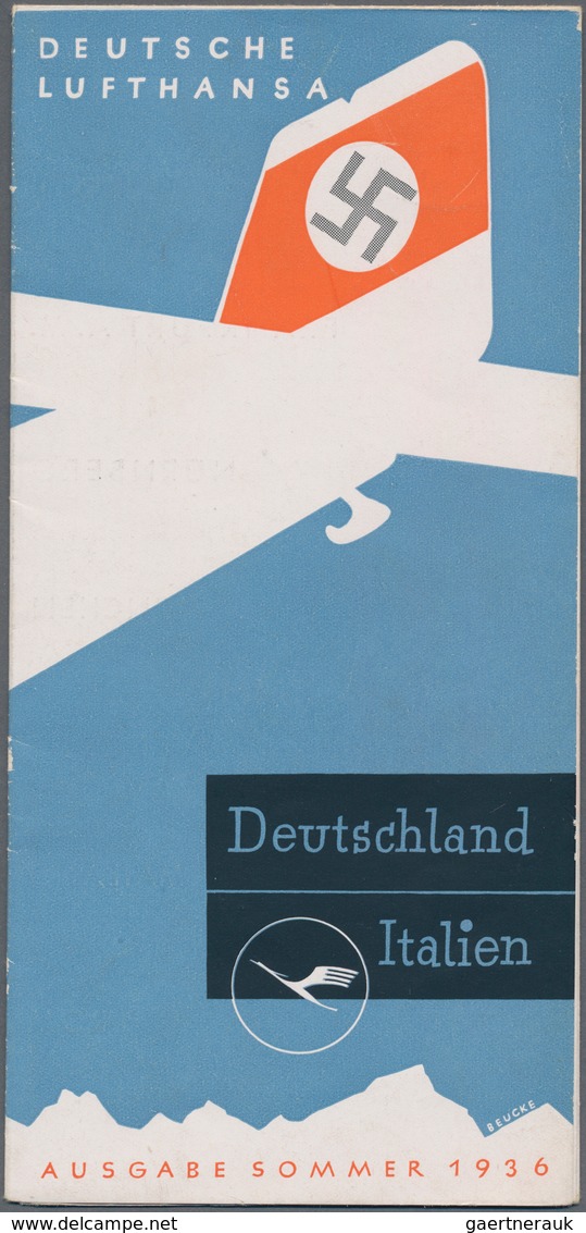 Thematik: Flugzeuge, Luftfahrt / Airoplanes, Aviation: 1936/1938, LUFTHANSA, Nine Flight Plans And A - Vliegtuigen
