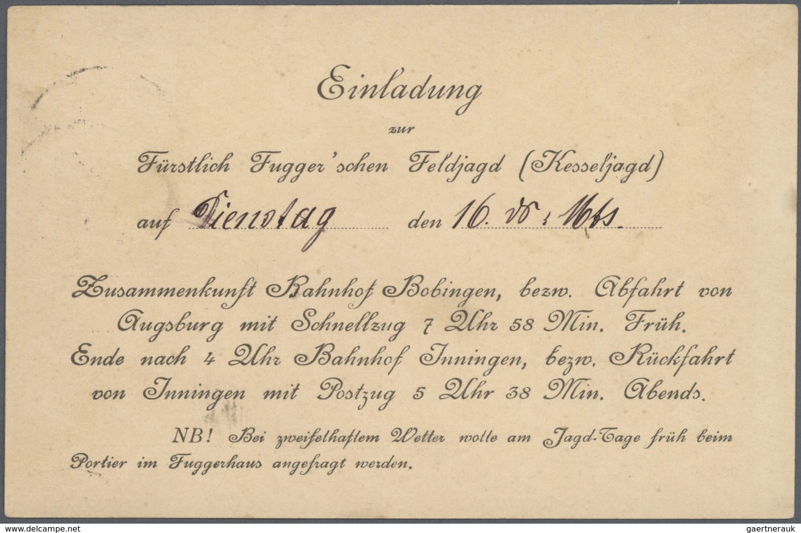 Thematik: Jagd / Hunting: 1812/2000 (ca.), Vielseitiger Sammlungsposten Von Ca. 240 Belegen, Dabei E - Zonder Classificatie