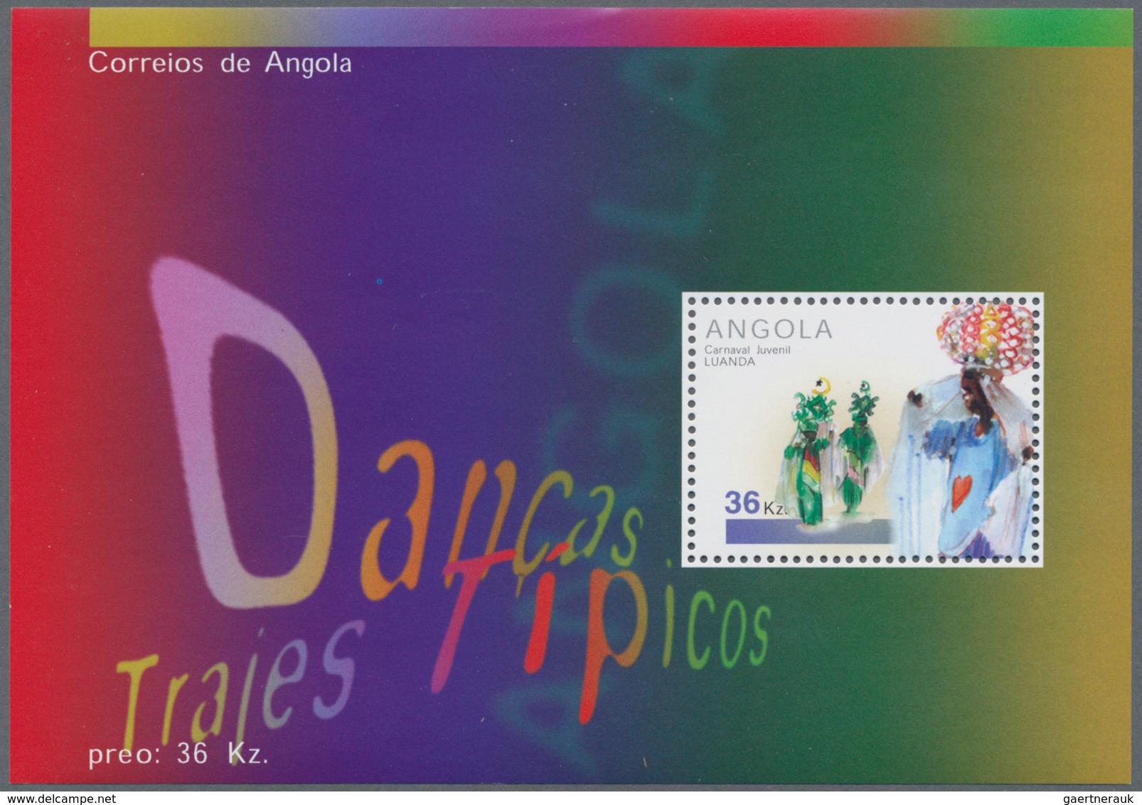 Thematik: Karneval / Carnival: 2001, Angola: CARNIVAL DANCE, Investment Lot Of 1000 Souvenir Sheets - Carnaval