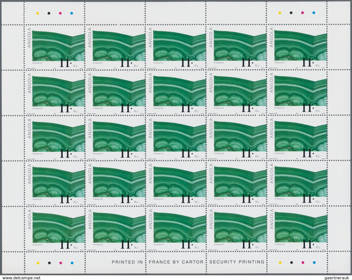 Thematik: Mineralien / Minerals: 2001, Angola: MINERALS, Complete Set Of Four In An Investment Lot O - Minéraux